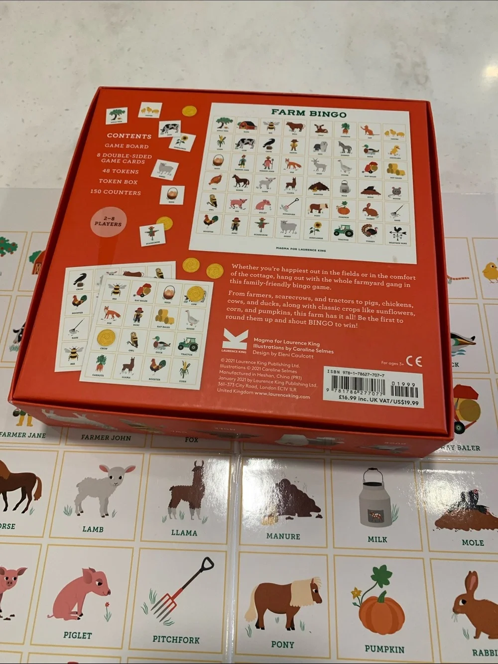 Lawrence King Farm Bingo Board Learning Game For Children LIKE NEW Animals Party